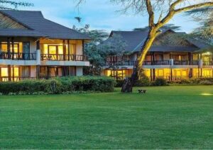 Boat safari on Lake Naivasha in Kenya with hippos and waterbirds near the shore