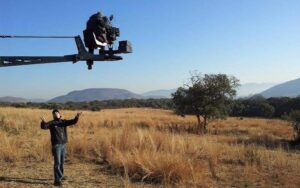 Film production fixer in Kenya coordinating a camera crew on location