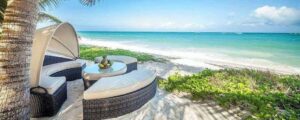 Romantic honeymoon on the Kenyan coast with a couple enjoying a sunset over the Indian Ocean in Mombasa