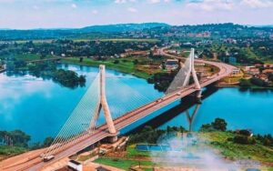 Tourists visiting the Source of the Nile in Jinja Town, Uganda